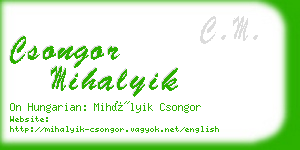 csongor mihalyik business card